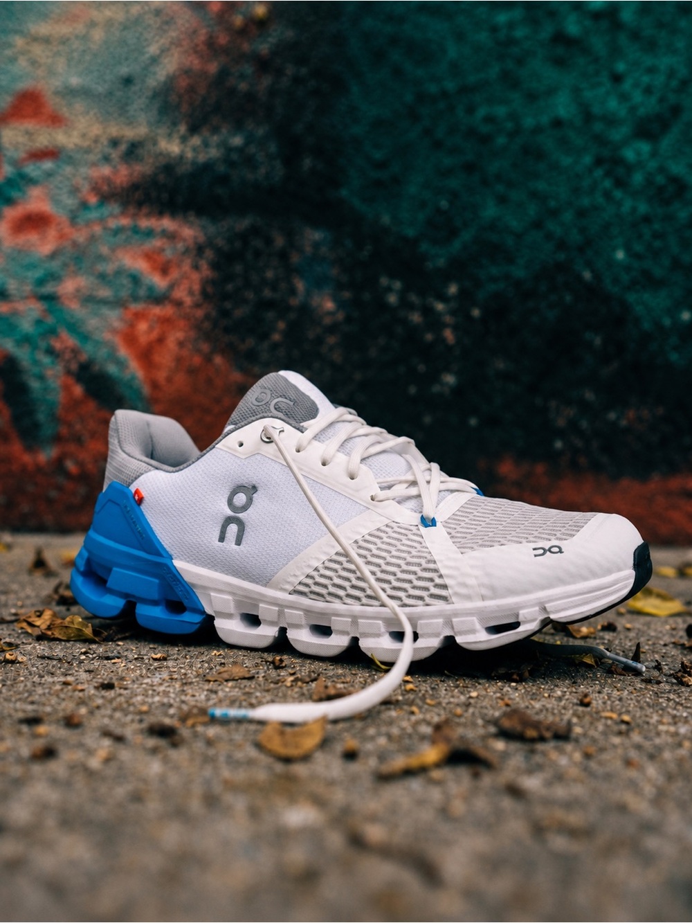 On Running | ON Men's Cloudflyer Running Shoes White & Blue ~ US 10.5